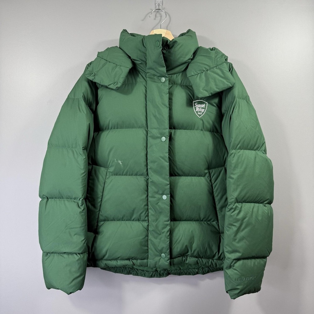 Lululemon Puffer Jacket Womens 6 Green Hooded Down Ski Insulated Warm Winter